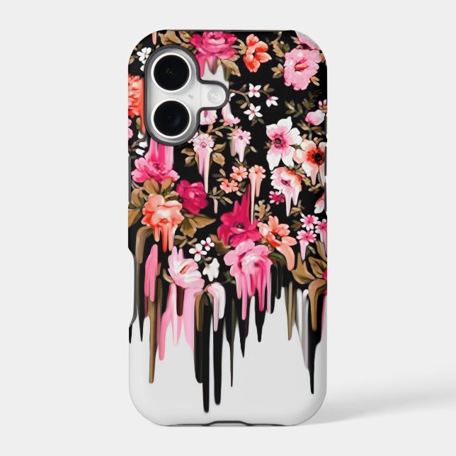 Change of Heart, melting floral pattern Iphone Case (Back)