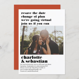 Change of Plan Virtual Wedding Save the Date Photo