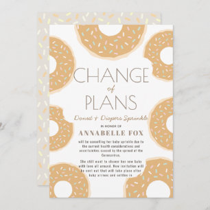 Change of Plans Caramel Brown Donut Baby Sprinkle Invitation