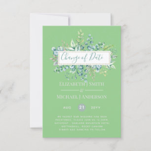 Change of Plans Date Greenery Eucalyptus Event