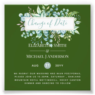 Change of Plans Date Greenery Eucalyptus Event Photo Print