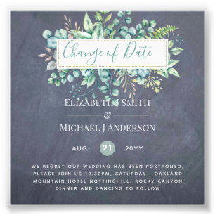 Change of Plans Date Greenery Eucalyptus Event Photo Print
