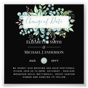 Change of Plans Date Greenery Eucalyptus Event Photo Print