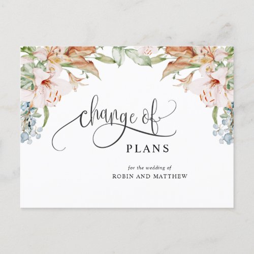 Change of Plans Earthy Beige Wedding Cancelled Announcement Postcard