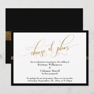 Change of Plans Elegant Black w/ Gold Stripe Card