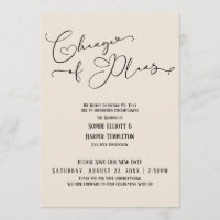 Change of Plans, Elegant Cream New Wedding Date