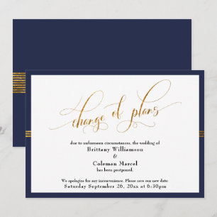 Change of Plans Elegant Navy w/ Gold Stripe Card