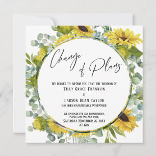 Change of Plans Floral Postponed Wedding Card