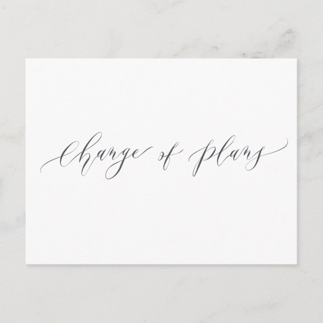 Change of plans greenery wedding postponement postcard (Front)