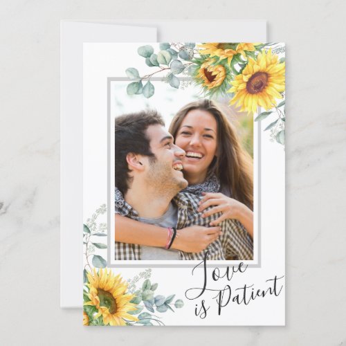 Change of Plans Love is Patient Postponed Wedding Invitation