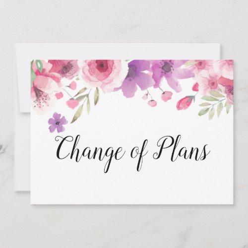 Change of Plans New Date Postponed Wedding Floral Save The Date