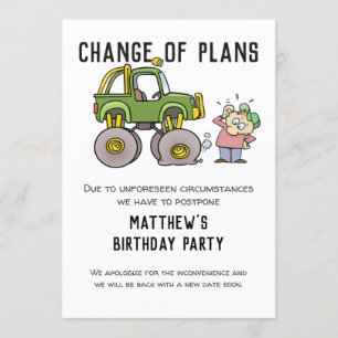 Change Of Plans Party Cancellation Postpone Humor Invitation