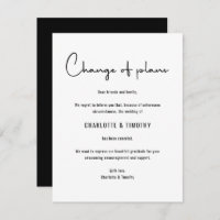 Change of Plans Postponed Canceled Wedding