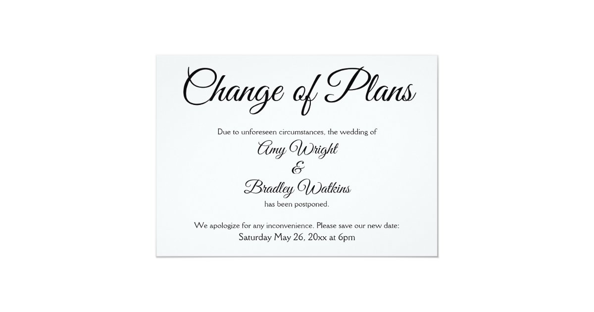 quot change of plans quot postponed wedding announcement zazzle com funny birth announcement cards