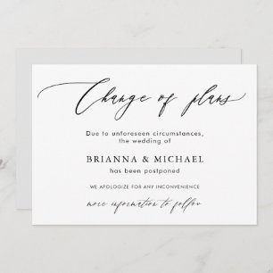 Change of Plans   Postponed Wedding Announcement