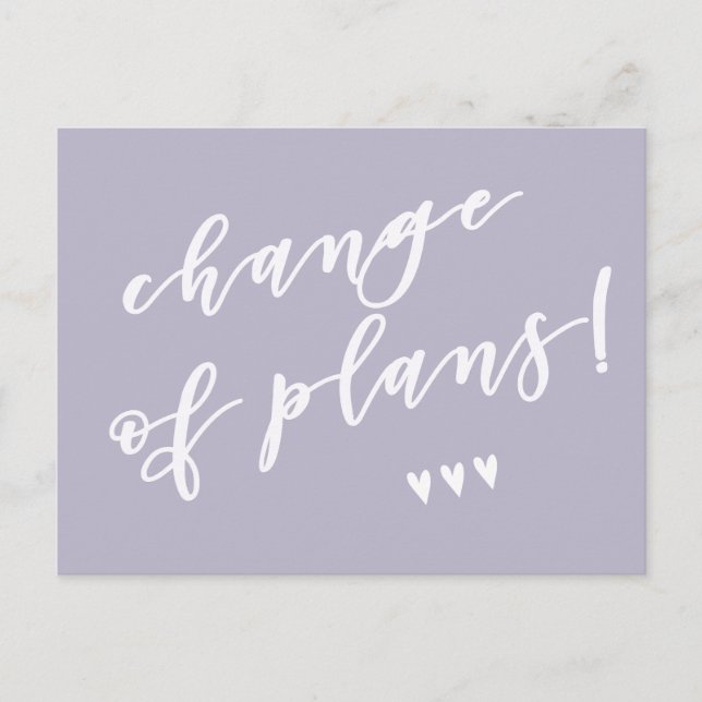 Change of Plans! Postponement Due to Corona Postcard (Front)