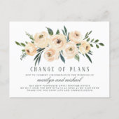 Change Of Plans Updated Plans Wedding Postponement Invitation Postcard (Front)