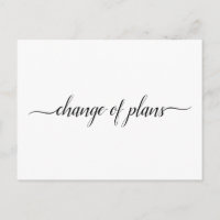 Change of Plans Wedding Cancellation Postponement Announcement Postcard