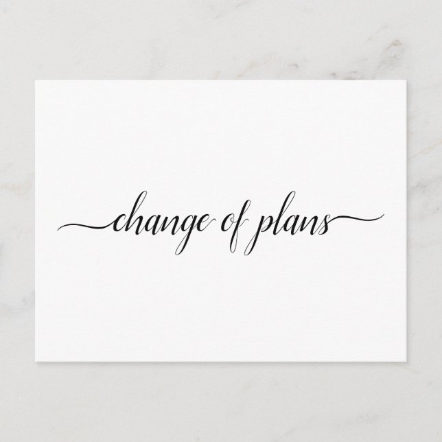 Change of Plans Wedding Cancellation Postponement Announcement Postcard (Front)