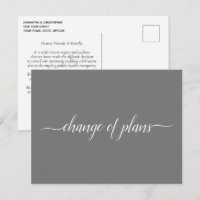 Change of Plans Wedding Cancelled Postponed Gray