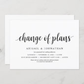 Change of plans, Wedding Change the date Invitation (Front/Back)