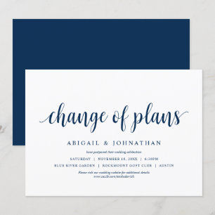 Change of plans, Wedding Change the date Invitation