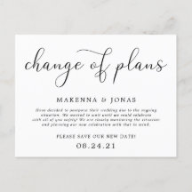 Change of Plans Wedding Postponement