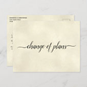 Change of Plans Wedding Postponement Ivory Announcement Postcard (Front/Back)