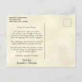 Change of Plans Wedding Postponement Ivory Announcement Postcard (Back)