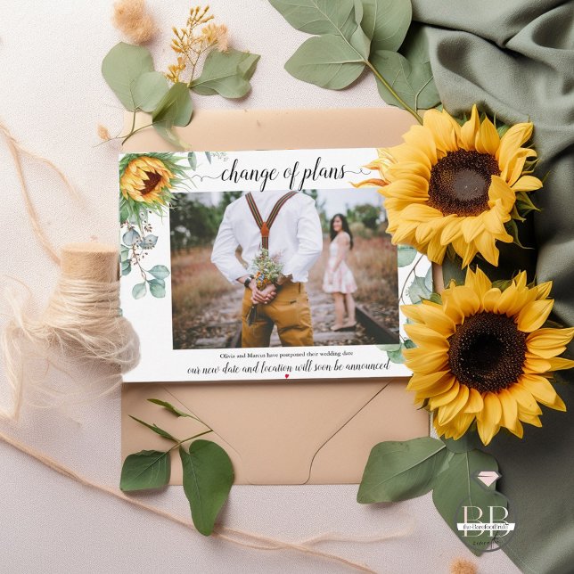 Change of Plans Yellow Sunflowers Postcard (Creator Uploaded)