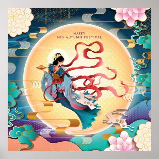 Chang'e on the Moon Mid-Autumn Festival Poster (Front)