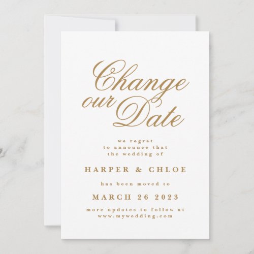 Change our Date Postpone Wedding Save The Date