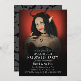 Change Photo Image Halloween Costume Party Invitation