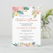 Change plans pink floral virtual  baby shower invitation (Standing Front)