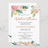 Change plans pink floral virtual  baby shower invitation (Front/Back)