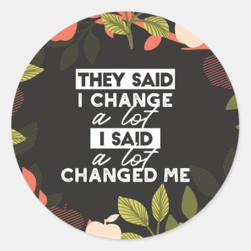 Change Quotes with Apple Fruit Tree Pattern Classic Round Sticker