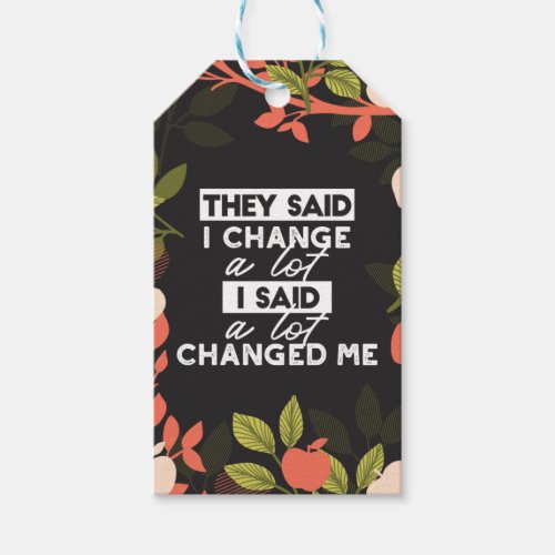 Change Quotes with Apple Fruit Tree Pattern Gift Tags