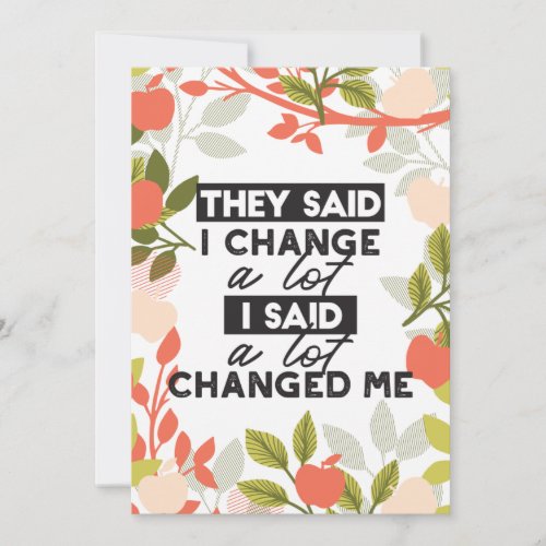 Change Quotes with Apple Fruit Tree Pattern Holiday Card