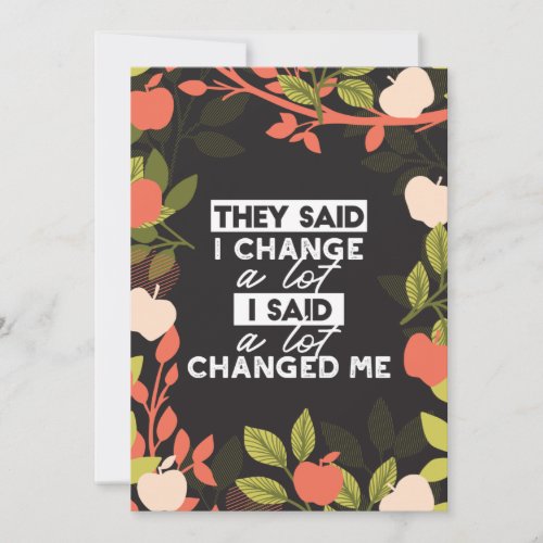 Change Quotes with Apple Fruit Tree Pattern Holiday Card