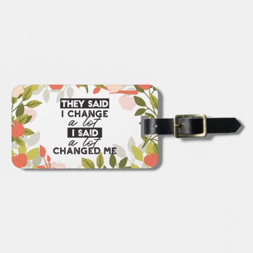Change Quotes with Apple Fruit Tree Pattern Luggage Tag