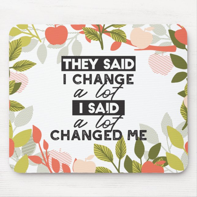 Change Quotes with Apple Fruit Tree Pattern Mouse Pad (Front)