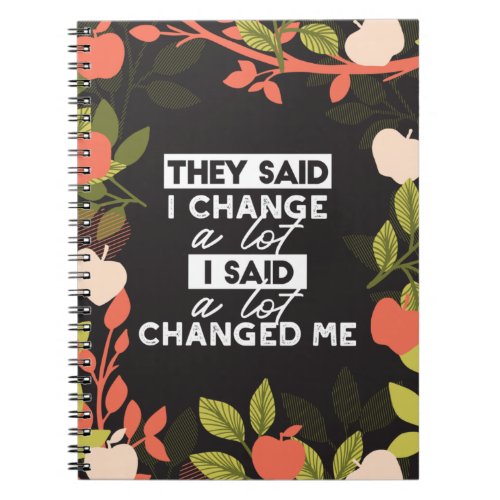 Change Quotes with Apple Fruit Tree Pattern Notebook