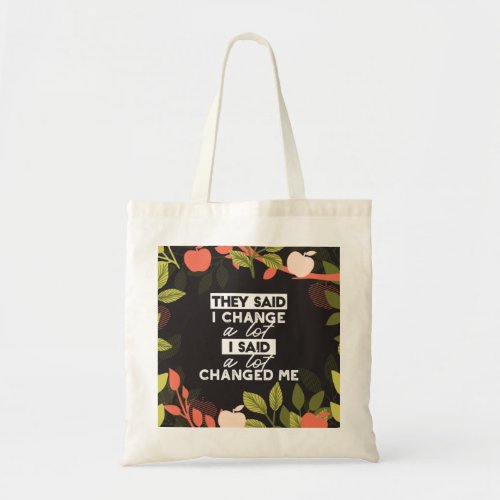Change Quotes with Apple Fruit Tree Pattern Tote Bag