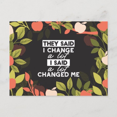 Change Quotes with Apple Tree Pattern Alt Ver Postcard