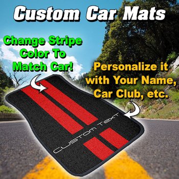 Change Stripe Color To Match Car - Use "customize" Car Floor Mat by MuscleCarTees at Zazzle