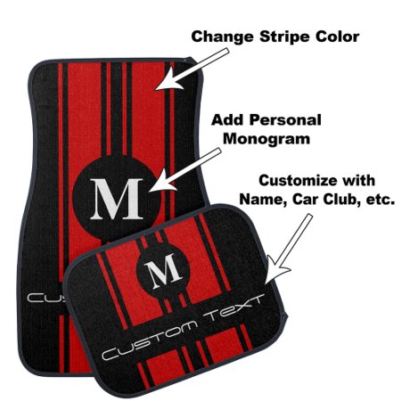 Change Stripe Color To Match Car - Use "customize" Car Mat