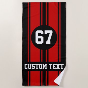 Change Stripe Color & Year To Match Car - Use Edit Beach Towel by MuscleCarTees at Zazzle