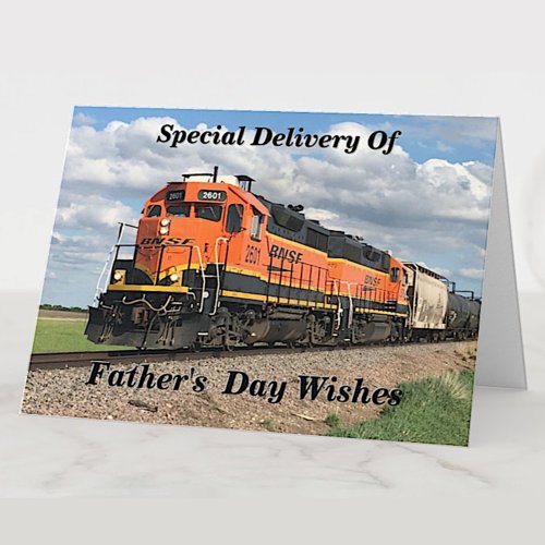 Change Text Add Name Diesel  Train Fathers Day Card