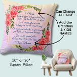 Change Text Add Name Floral Rose I Hug We Hugged   Throw Pillow<br><div class="desc">Change the Names & any Text you want to be changed on this lovely rose flowers design - great for Mom,  Gran,  Daughter or anyone - See my store for lots more great gifts like this.</div>
