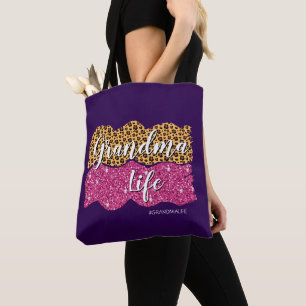 Change Text Add Name #GrandmaLife Grandma Life Tote Bag